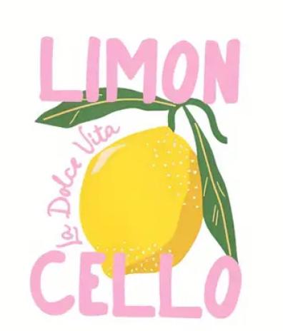 1 Stück - XL BÜGELBILD LIMONCELLO 28cmx22cm