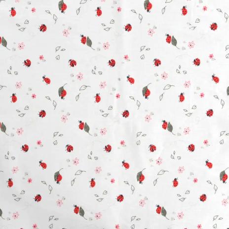 0,5 MTR.  MARIENKÄFER BAUMWOLL POPELINE