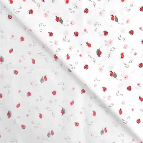 0,5 MTR.  MARIENKÄFER BAUMWOLL POPELINE