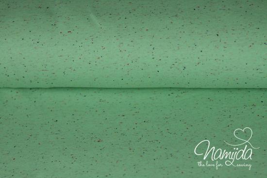 0,5 MTR. Kuschliger KONFETTI SWEAT MINT - bunte Tupfen - Farbeffekte