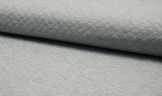 0,5 MTR. ♥ BAUMWOLL STEPPSTOFF GRAU MELIERT  ♥