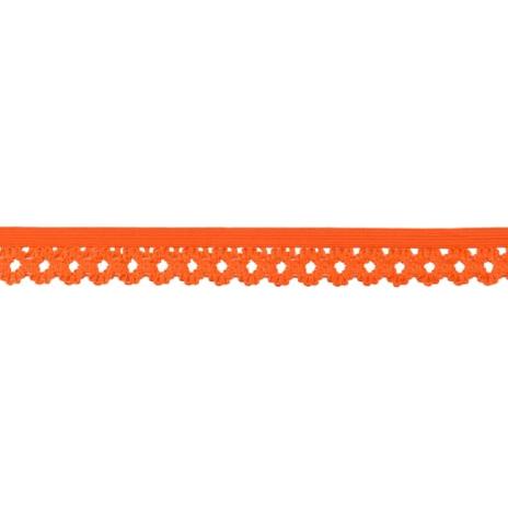 1 MTR. Elastische Spitze - Ziergummi - ORANGE - 20mm