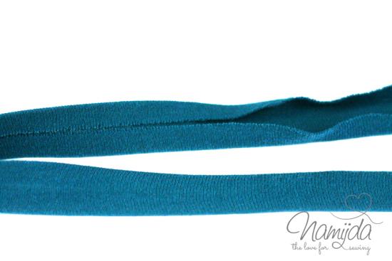 1 MTR. ♥ Elastisches Jersey Schrägband - Petrol ♥