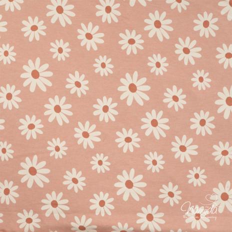 0,50 MTR. ♥ DAISIES PUDER MELANGE JERSEY ♥