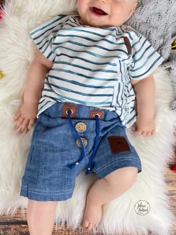 0,50 MTR. ♥ 100% LEINEN JEANS MELIERT ♥