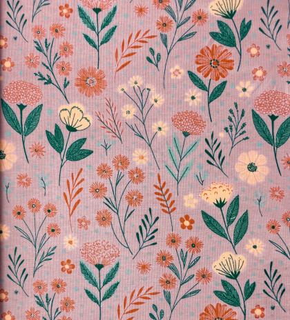 0,50 MTR.  ♥ BLOOM GARDEN ROSA JERSEY ♥