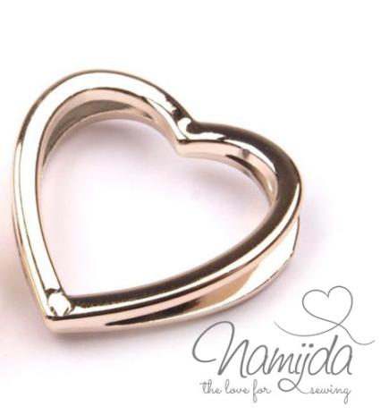 1 Stück ♥ HERZ SCHIEBEPERLE ROSEGoLD - 30x29mm ♥