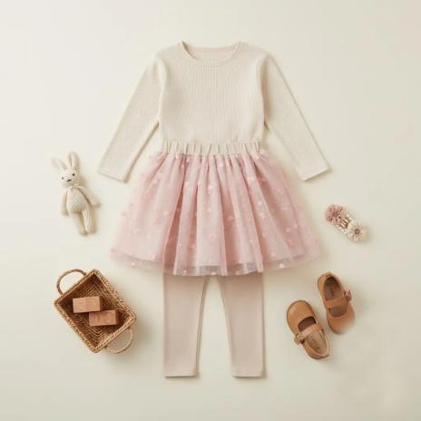 0,5 MTR. ♥ SOFT TüLL HERZCHEN ROSE ♥