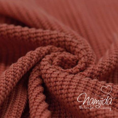 0,5 MTR.  BAUMWOLL GROBSTRICK TERRACoTTA/ROST - STRICKSTOFF