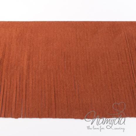 1Mtr. ♥XL Kunstleder Fransenband ROST - 12cm ♥