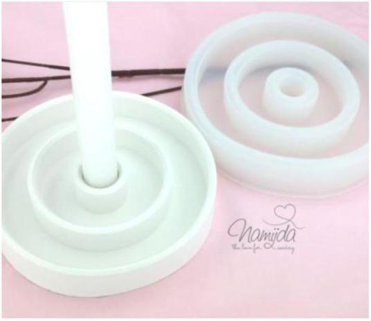 1 Stück ♥ GIESSFORM SILIKON - KERZENHALTER RUND 14cm ♥