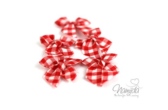 5 ♥Schleifchen♥ Vichy  ROT