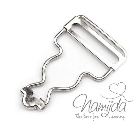 1 Stück SCHNALLE FüR LATZHOSEN SILBER; LATZKLEIDER - 30mm