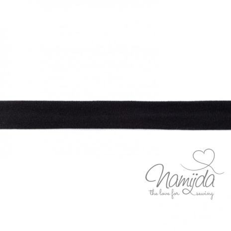 1 MTR. ♥ Elastisches Jersey Schrägband - Schwarz ♥