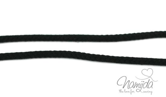 1 MTR. ♥ Geflochtene Hoodie Kordel SCHwARZ 8mm ♥