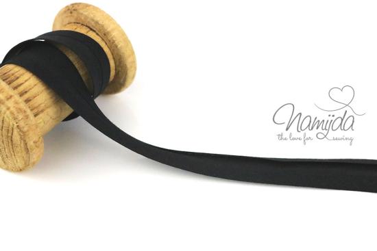 1 MTR. ♥ BAUMWOLL SCHRÄGBAND SCHwARZ - 20mm ♥