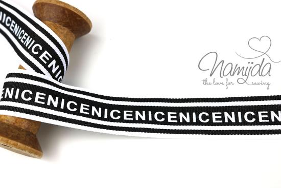 1 MTR. NICE WEBBAND - SCHWARZ - 3cm