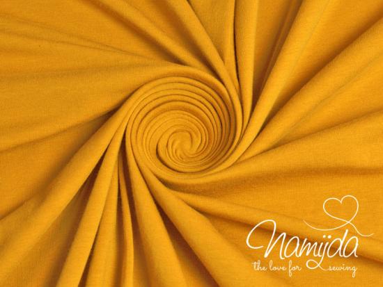 0,5 MTR. ♥  UNI BIO BAUMWOLLJERSEY SENF ♥