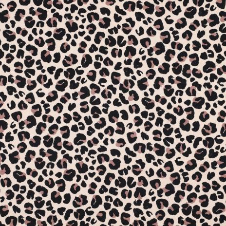 0,5 MTR. ♥ LEO SMILEY BEIGE KOMBI - FRENCH TERRY ♥