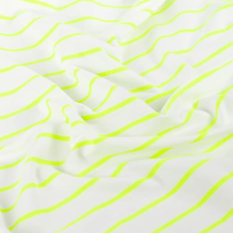 0,50 MTR. NEON STRIPES GELB - FRENCH TERRY