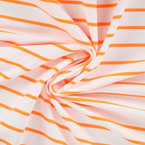 0,50 MTR. NEON STRIPES ORANGE - FRENCH TERRY