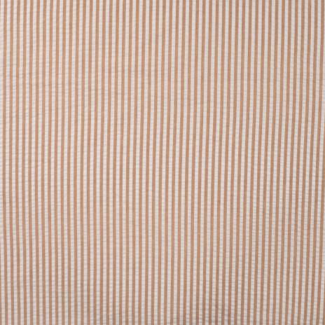 0,5 MTR. SEERSUCKER STREIFEN UNI TAUPE