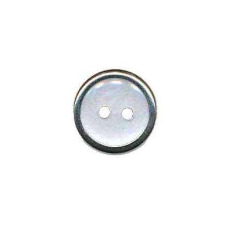 1 Stück - METALLIC PERLMUTT KNOPF - WeiSS - 13mm