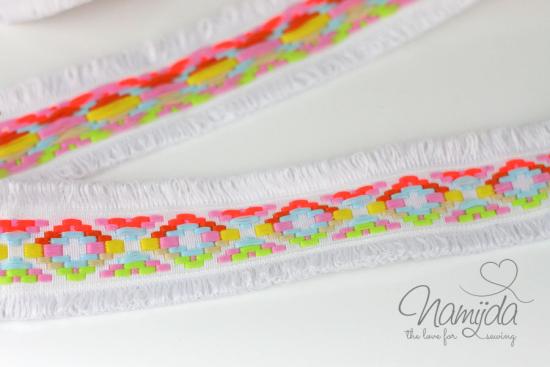 ♥1 Mtr. IBiZA Fransenband WeiSS - 4,5cm ♥