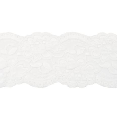 1 MTR. ♥XL Elastische Spitzeborte - WeiSS - 9,5cm ♥