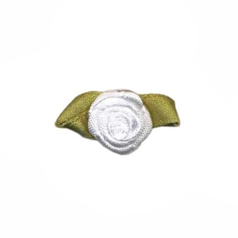 1 Stck. ♥ SATIN RöSCHEN - WeiSS - 15x25mm ♥