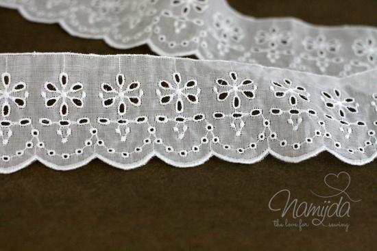 ♥1 Mtr. Wäschespitze ♥ Shabby Style - WeiSS- 5,5cm ♥