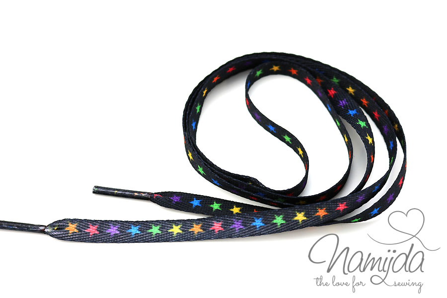 1 STüCK Hoodie Band Flach STARS SCHWARZ 1cm Stoffe 1 STüCK Hoodie Band Flach STARS SCHWARZ 1cm Stoffe
