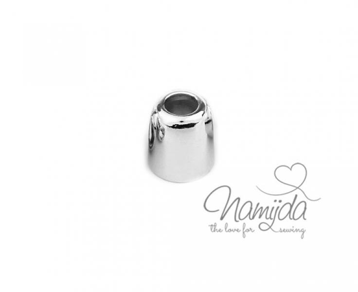 1 STÜCK METALL KORDELENDE KONUS - SILBER - 4mm