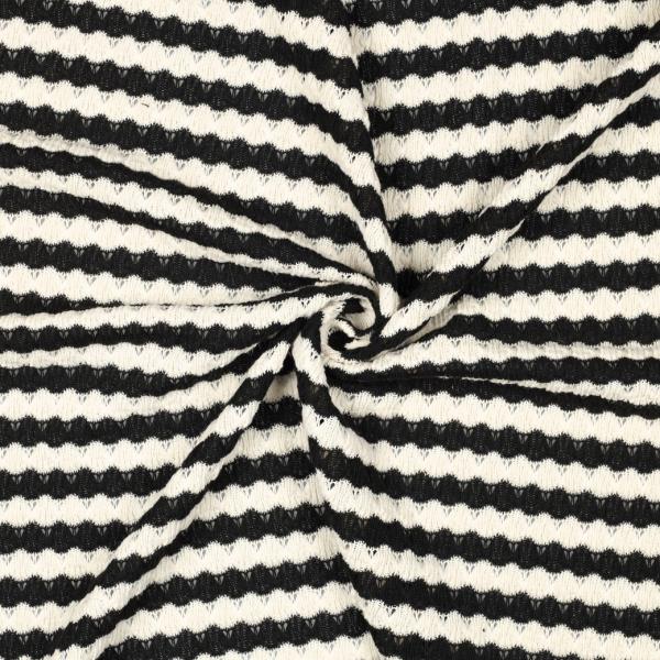 0,50 MTR.  ♥ STRICKSTOFF JACQUARD SCHWARZ/WEISS ♥