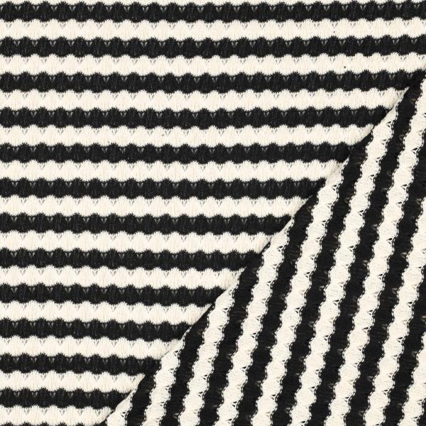 0,50 MTR.  ♥ STRICKSTOFF JACQUARD SCHWARZ/WEISS ♥