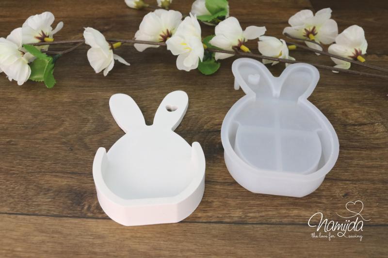 1 Stück ♥ GIESSFORM SILIKON OSTERHASE GESCHENKEBOX RÜCKSEITE GESCHLOSSEN ♥