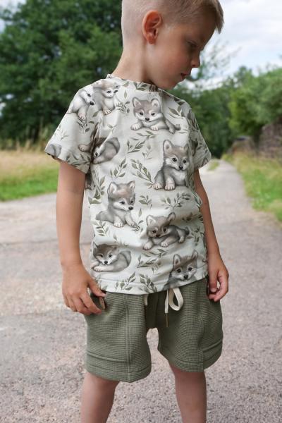 0,5 MTR. WAFFEL JERSEY 100% BAUMWOLLE - KHAKI LIGHT