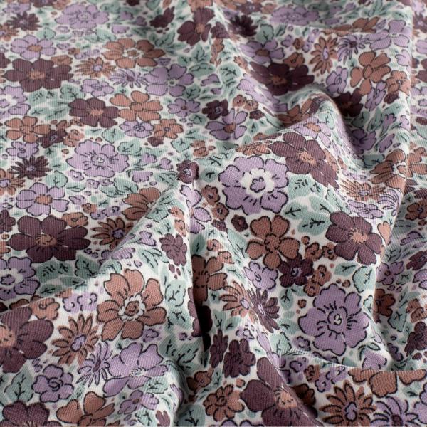 0,50 MTR. ♥ LAVENDEL FLOWER KISS JERSEY ♥