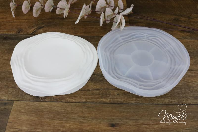 1 STÜCK ♥ GIESSFORM WELLEN SCHALE 19,5cm z.B. FÜR ETAGERE ♥