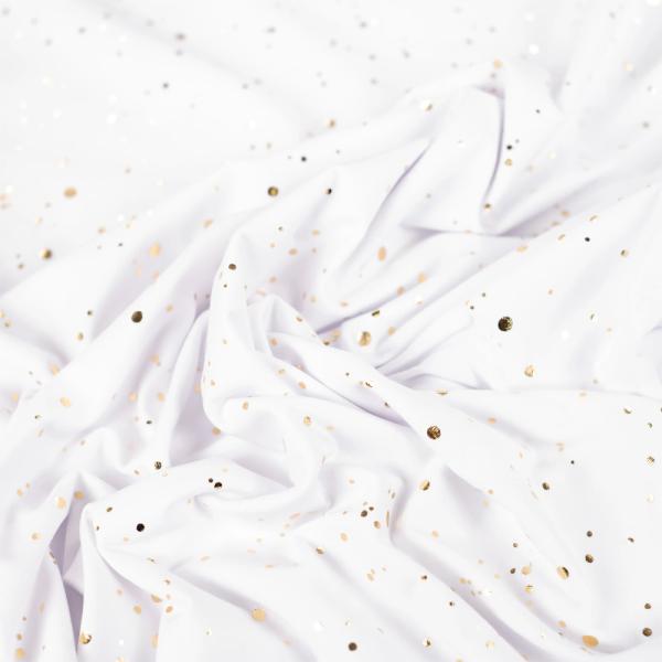 0,50 MTR. ♥ GOLDEN BLUSH WEISS FOIL JERSEY ♥