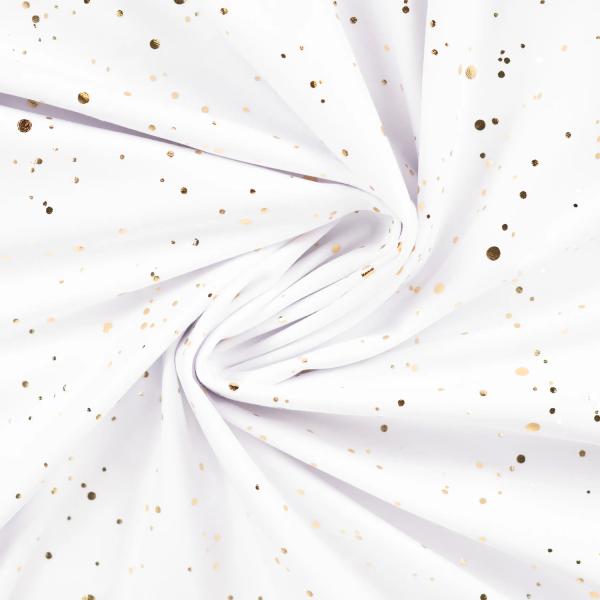 0,50 MTR. ♥ GOLDEN BLUSH WEISS FOIL JERSEY ♥