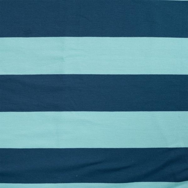 0,50 MTR. XL STREIFEN NAVY AQUA - FRENCH TERRY