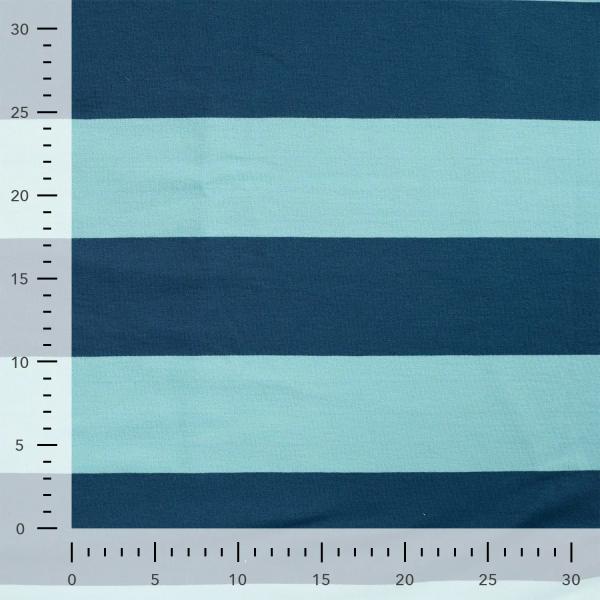 0,50 MTR. XL STREIFEN NAVY AQUA - FRENCH TERRY