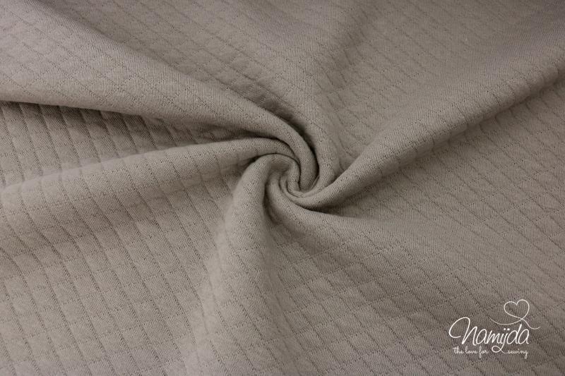 0,5 MTR. ♥ BAUMWOLL STEPPSTOFF TAUPE ♥