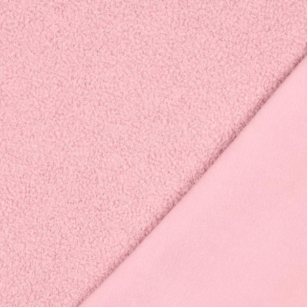 0,5 MTR. ♥ TEDDY BOUCLE  - FLEECE INNENSEITE   DOUBLEFACE HELLRoSE ♥