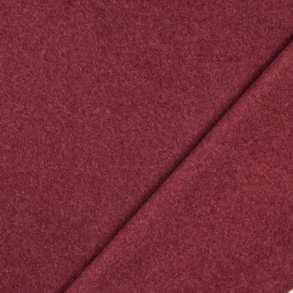 0,5 MTR. ♥ Doubelface Baumwollfleece BORDEAUX MELANGE - 100% Baumwolle ♥