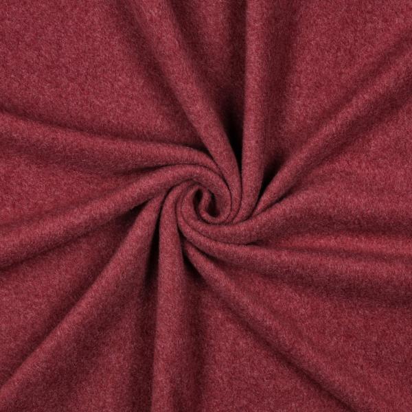 0,5 MTR. ♥ Doubelface Baumwollfleece BORDEAUX MELANGE - 100% Baumwolle ♥