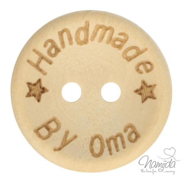 1 Stück HANDMADE BY OMA - HOLZKNOPF - 20mm