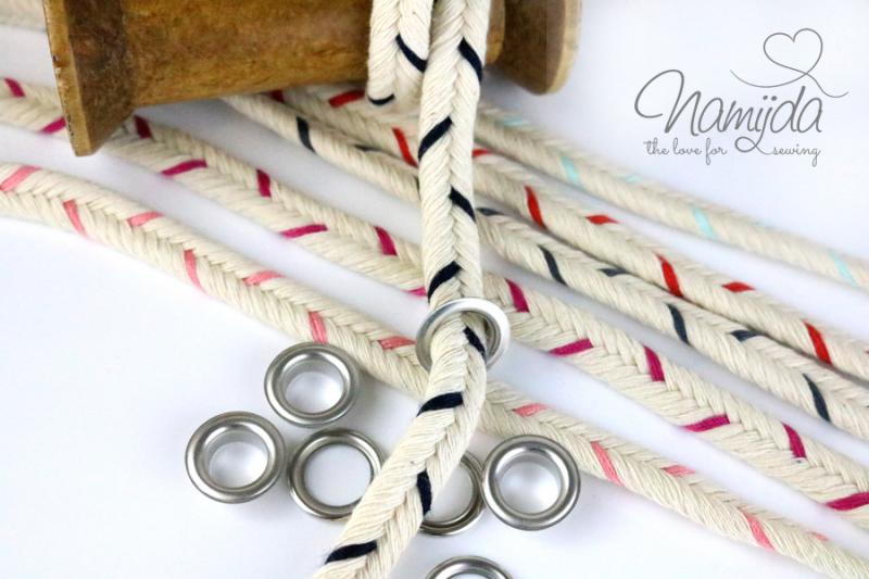1 MTR. ♥ Zopfmuster Hoodie Kordel DuNKELBLau  - 11mm ♥