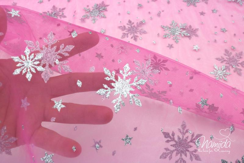 0,5 MTR. ♥ WEICHER EISKRISTALL TüLL PINK♥